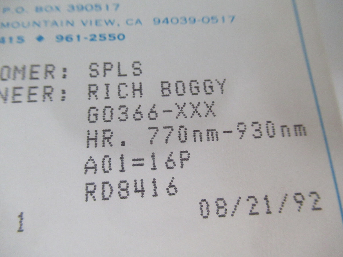 OPTICAL PRO SPECTRA PHYSICS HR 770-930 nm DICHROIC OPTICS AS PICTURED &W7-B-05