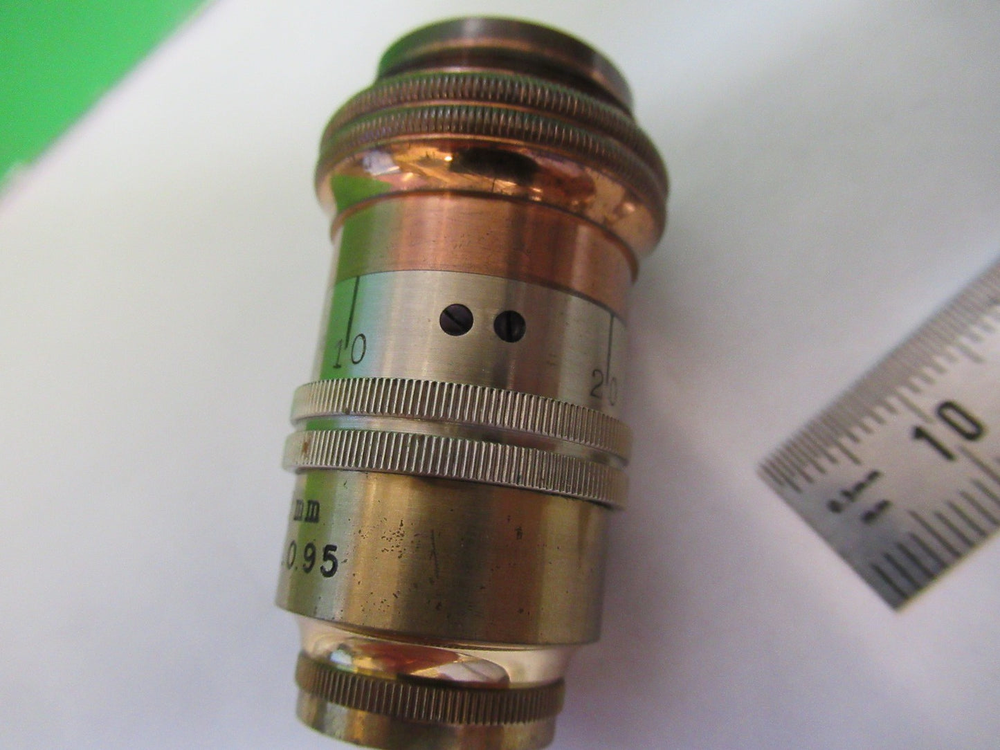 ANTIQUE BRASS OBJECTIVE CARL ZEISS 1903 RARE IRIS OPTICS MICROSCOPE PART F3-B-19