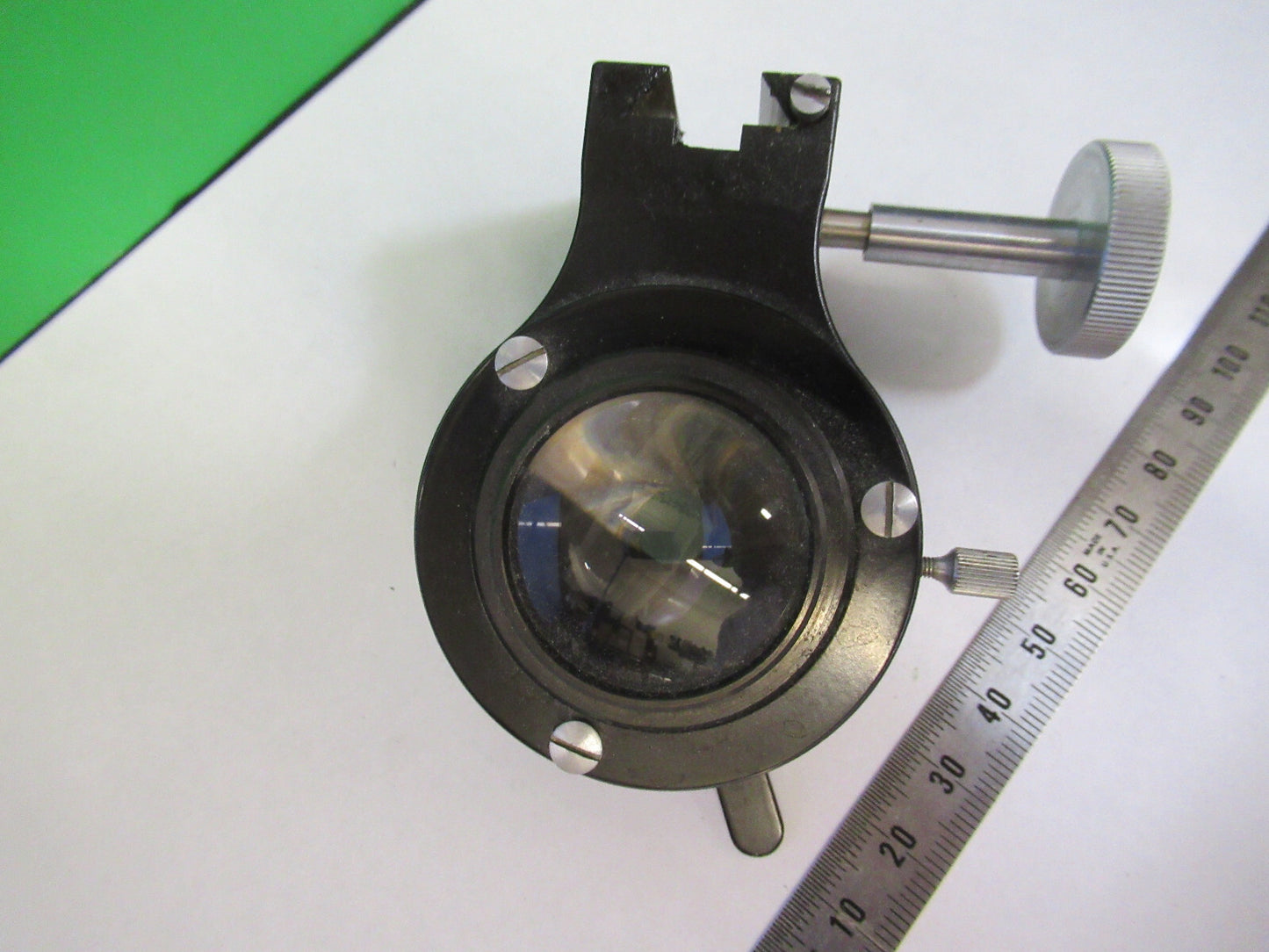 BAUSCH LOMB  CONDENSER + IRIS ANTIQUE MICROSCOPE PART OPTICS AS PICTURED F3-B-58