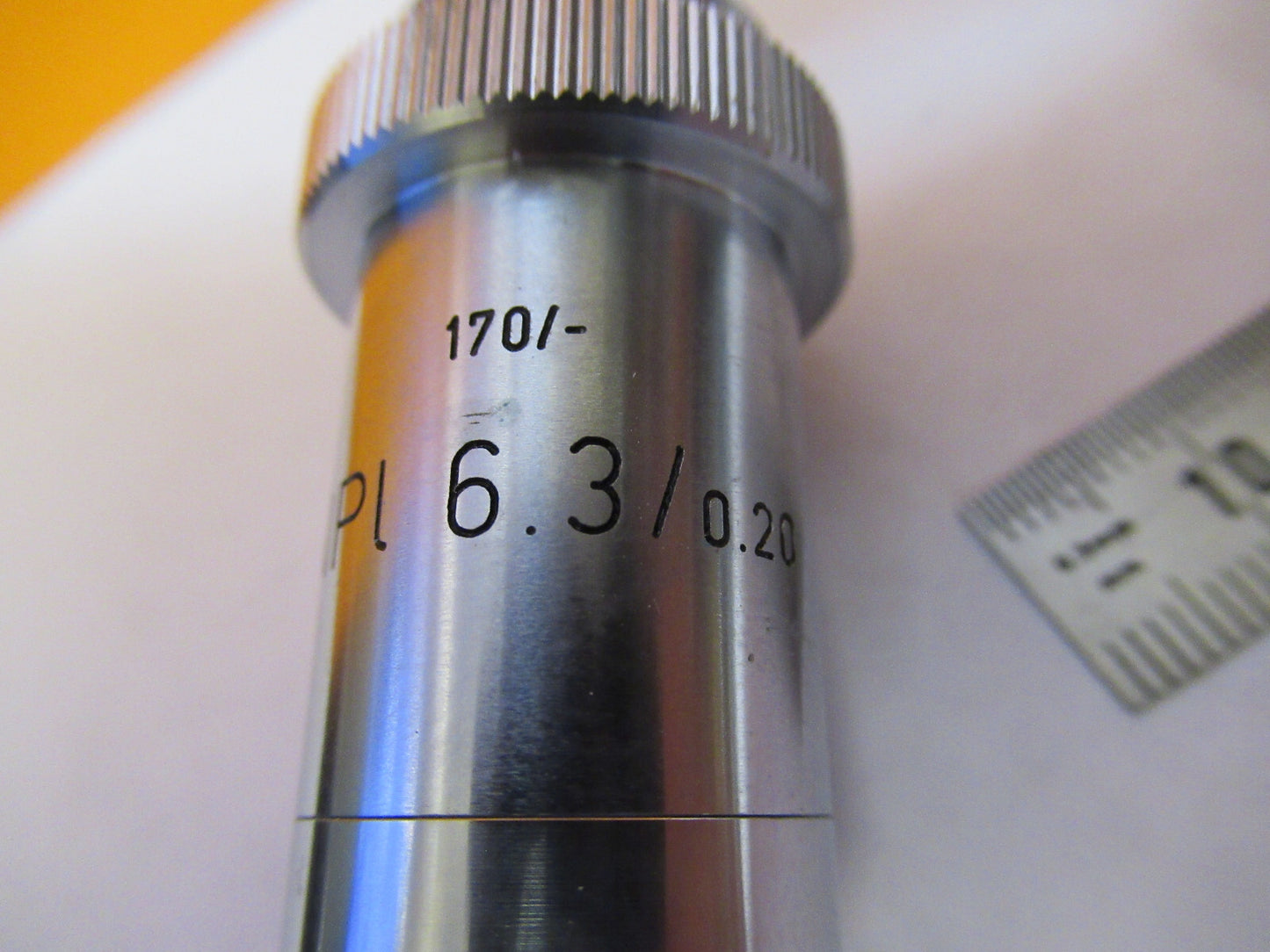 LEITZ WETZLAR 6.3X /170 OBJECTIVE LENS OPTIC MICROSCOPE PART AS PICTURED Y3-A-89