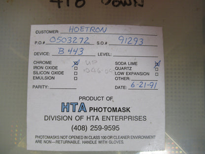 HOETRON MASK PHOTOLITHOGRAPHY VINTAGE COMPONENTS AS PICTURED T1-A-04
