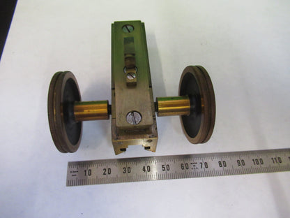 ANTIQUE BAUSCH LOMB MACRO STAGE KNOBS BRASS MICROSCOPE PART AS PICTURED S1-B-11