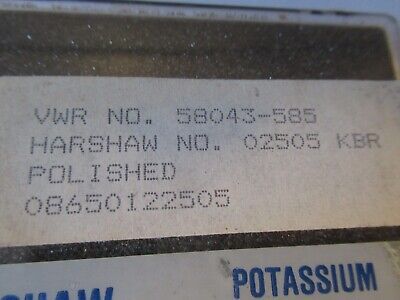 HARSHAW IR INFRARED KBr OPTICAL POTASSIUM BROMIDE OPTICS AS PICTURED &9-FT-47