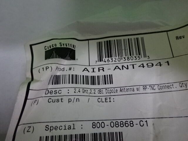 CISCO 2.4 GHz DIPOLE ANTENNA FREQUENCY RF MICROWAVE  AS IS #7B