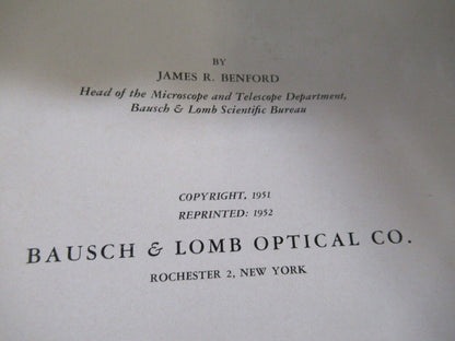 ANTIQUE BAUSCH LOMB 1952 manual theory MICROSCOPE PART AS PICTURED 7-ft-04