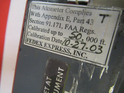 FOR PARTS ALTIMETER INDICATOR KOLLSMAN A4361710001 AIRCRAFT AS PICTURED &F6-B-07