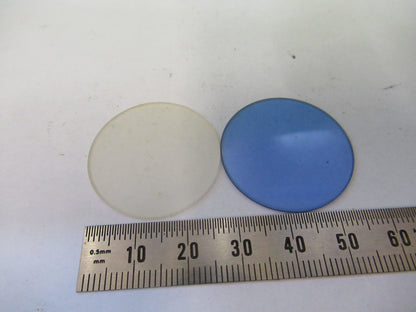 ANTIQUE SEIBERT PAIR GLASS FILTER DIFF BUE MICROSCOPE PART AS PICTURED #R1-B-35