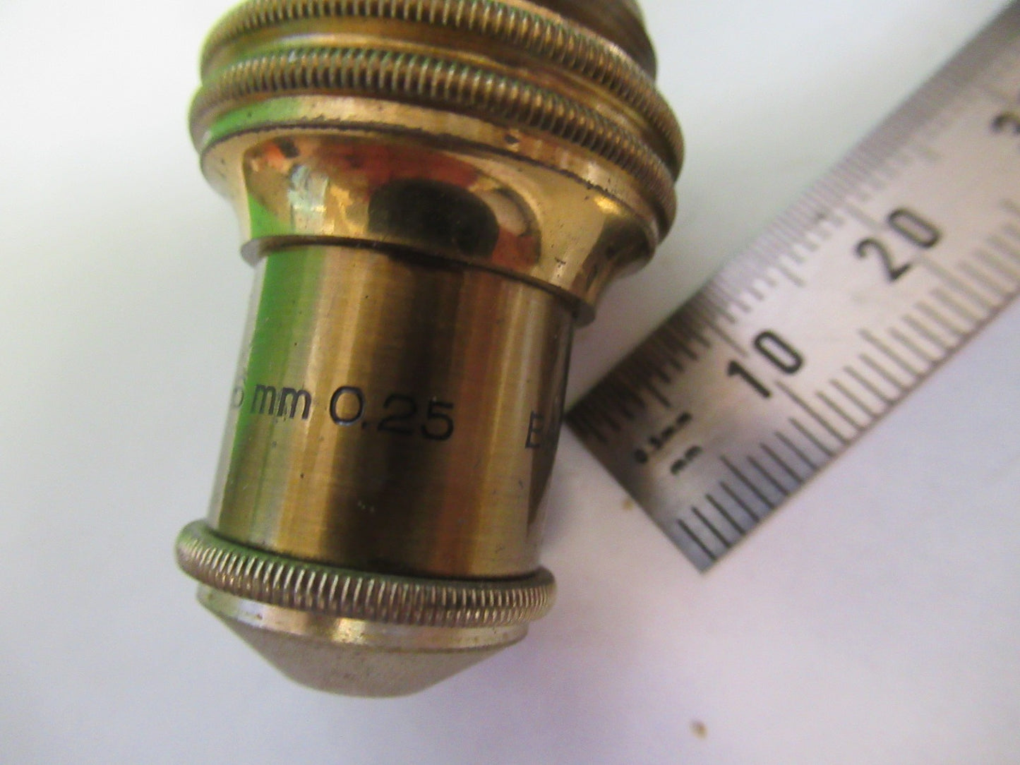 ANTIQUE BRASS BAUSCH LOMB LENS 10X OBJECTIVE MICROSCOPE PART AS PICTURED V1-A-11