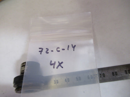 WILD M11 SWISS HEERBRUGG OBJECTIVE 4X LENS MICROSCOPE PART AS PICTURED 72-C-14