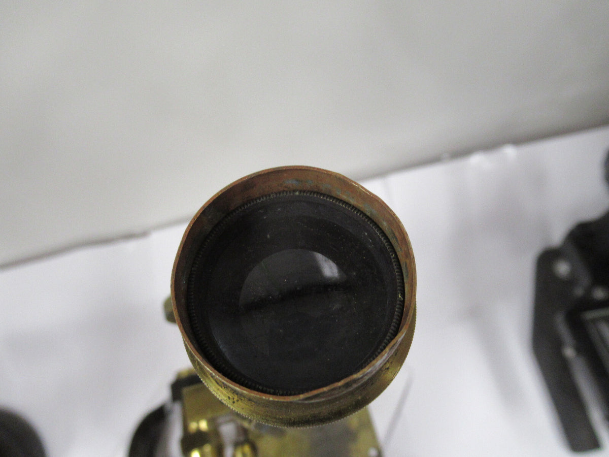 For Parts or repair ANTIQUE BRASS HENRY CROUCH LONDON INCOMPLETE MICROSCOPE #LOB