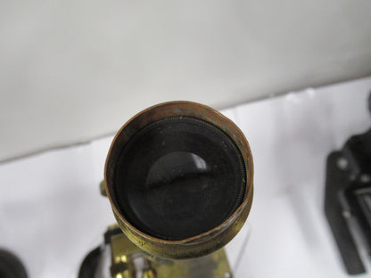 For Parts or repair ANTIQUE BRASS HENRY CROUCH LONDON INCOMPLETE MICROSCOPE #LOB