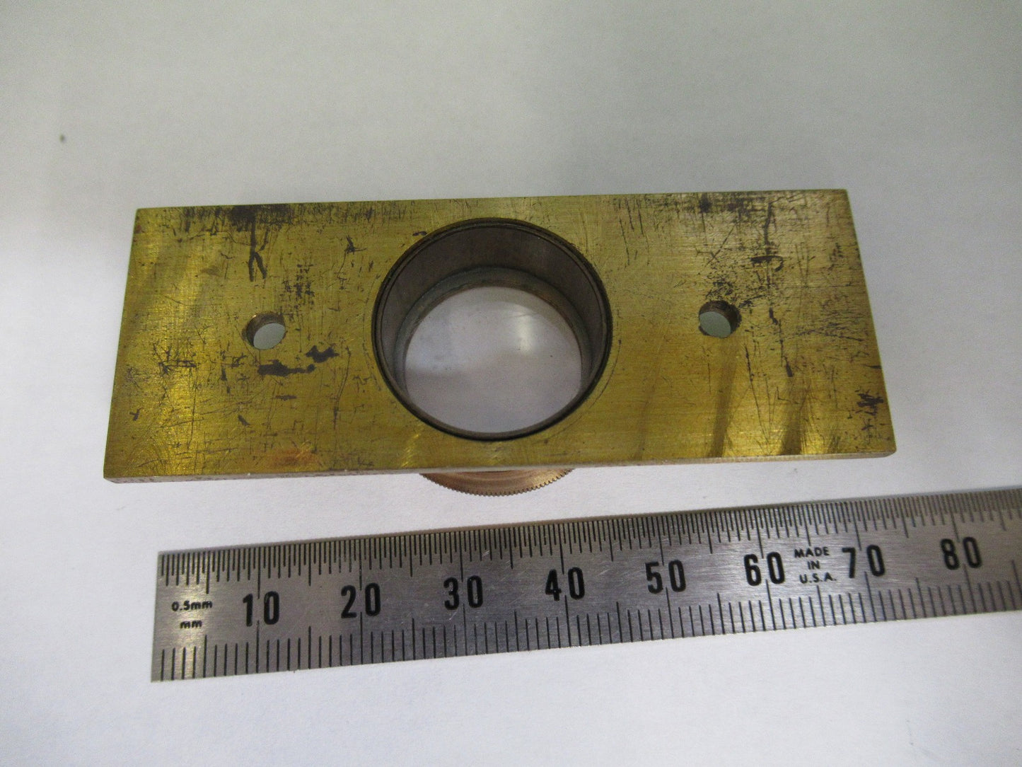ANTIQUE BRASS STAGE COMPRESSORIUM UK LONDON MICROSCOPE PART AS PIC X3-B-12
