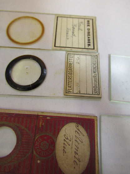 ANTIQUE LOT SLIDES SPECIMEN LONDON UK MICROSCOPE PART AS PICTURED Y2-A-82