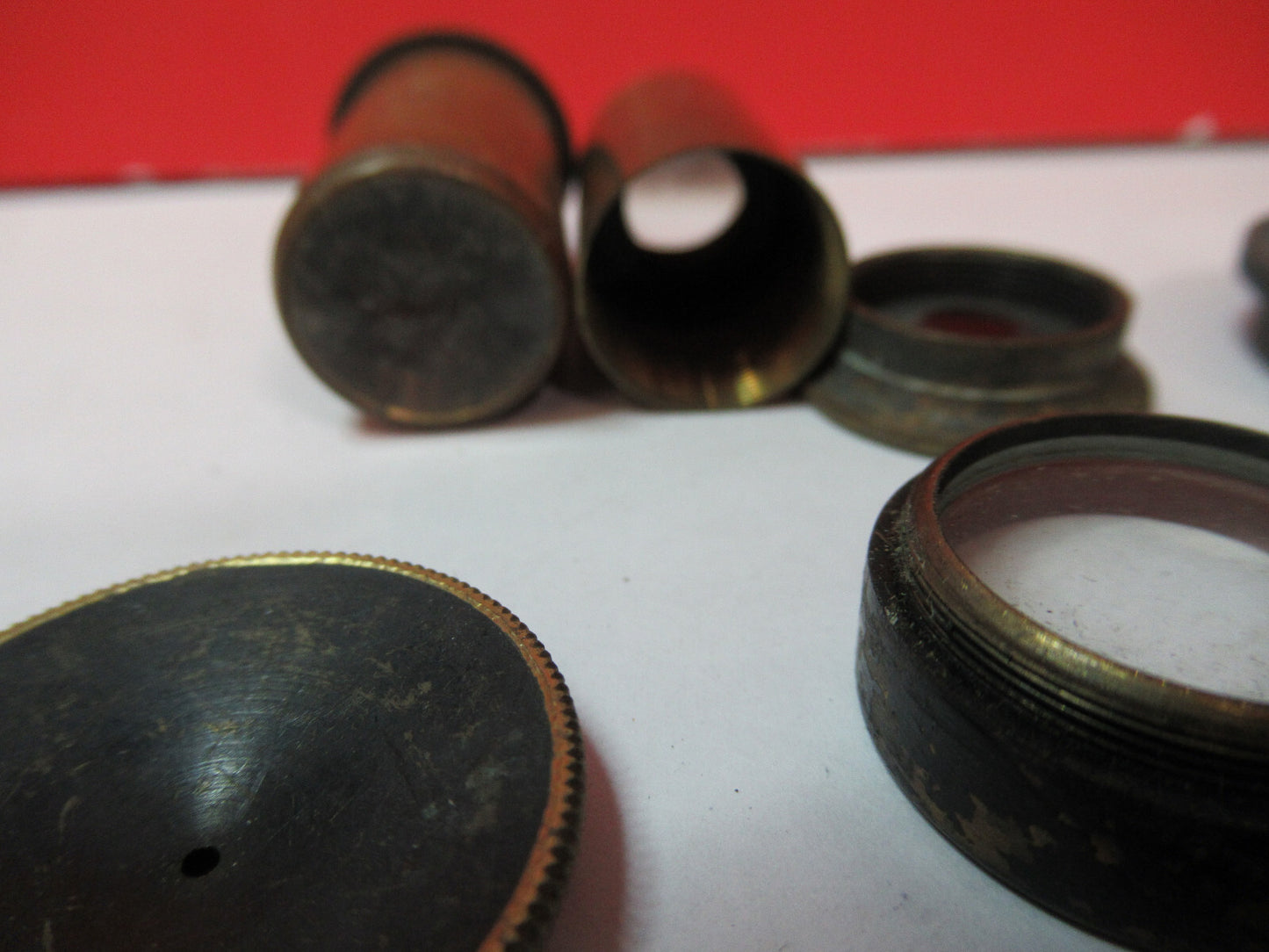 ANTIQUE BRASS LOT VERY OLD SCOPES MICROSCOPE PART AS PICTURED S3-B-05