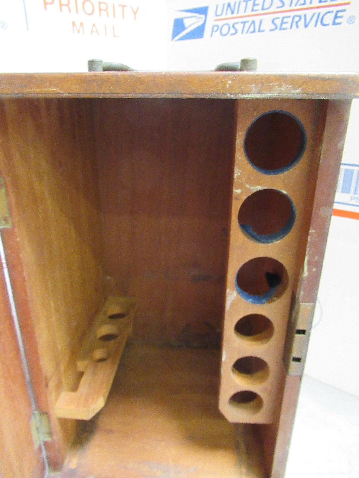 ANTIQUE WOOD CONTAINER EMPTY CROUCH LONDON SCOPE MICROSCOPE PART AS PICTURED TA5
