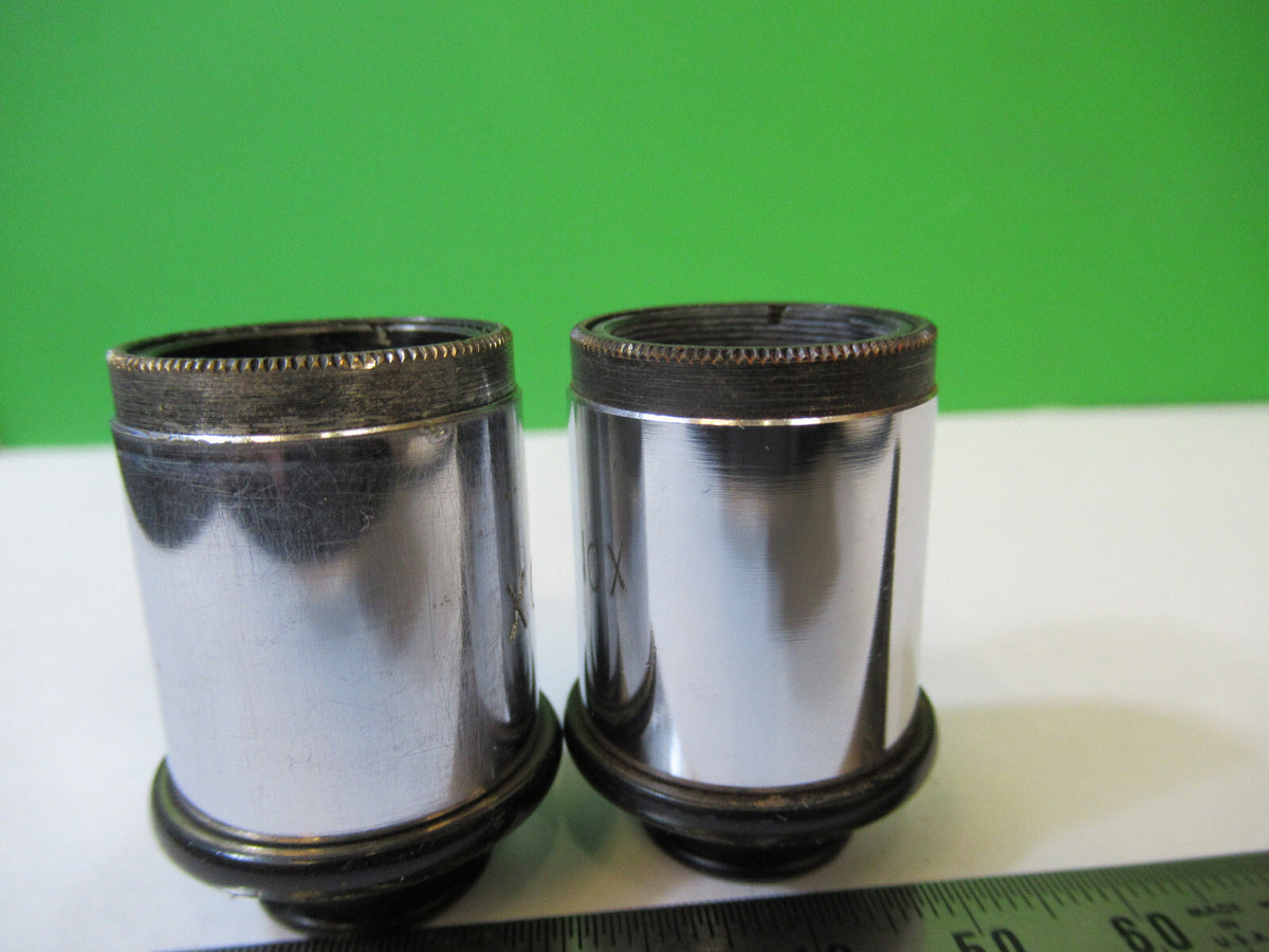 Spencer Lens Co. American Optical Co. Pair 10X Eyepiece Optics Lens Microscope Part