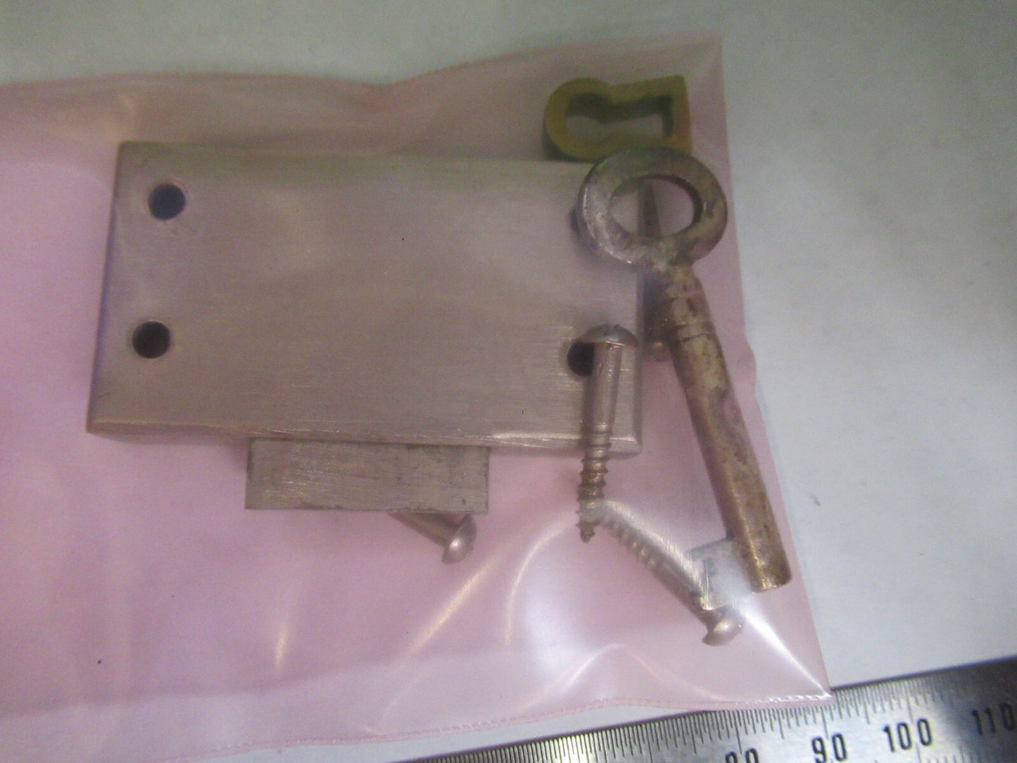 STEINDORFF LOCK + KEY for wood cabinet MICROSCOPE PART AS PICTURED S1-B-96