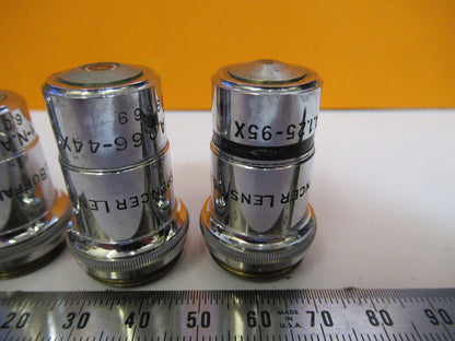 LOT AO AMERICAN SPENCER OBJECTIVES OPTICS MICROSCOPE PART AS PICTURED S4-B-35