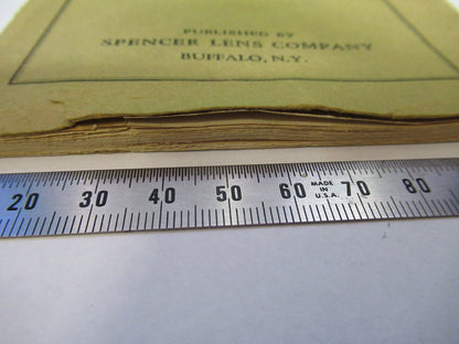 Spencer Lens Co. Manual 1926 Very Fragile Microscope Part