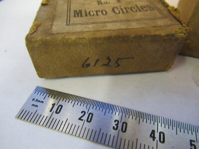 ANTIQUE MICRO CIRCLES LAMELLES OLD BOX MICROSCOPE PART AS PICTURED &F1-A-68