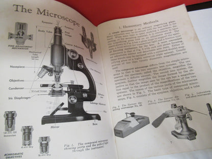 ANTIQUE AMERICAN OPTICS BOOKLET INSTRUCTIONS 1941 MICROSCOPE PART AS PIC V7-A-16