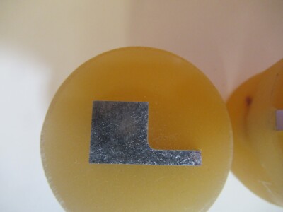 Lot 2 ea METALLOGRAPHIC METAL CROSS SECTION SPECIMEN MICROSCOPY SAMPLE &A7-A-25