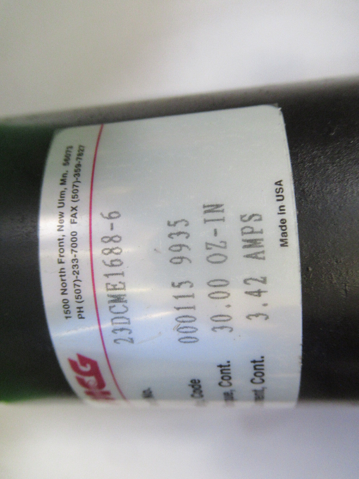 MCG DC MOTOR 23DCMG16688-6 STEP TORQUE MECHATRONICS AS PICTURED H2-A-45