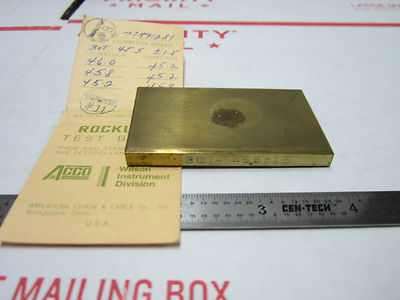 METROLOGY INSPECTION ROCKWELL HARDNESS TEST STANDARD BIN#5-30