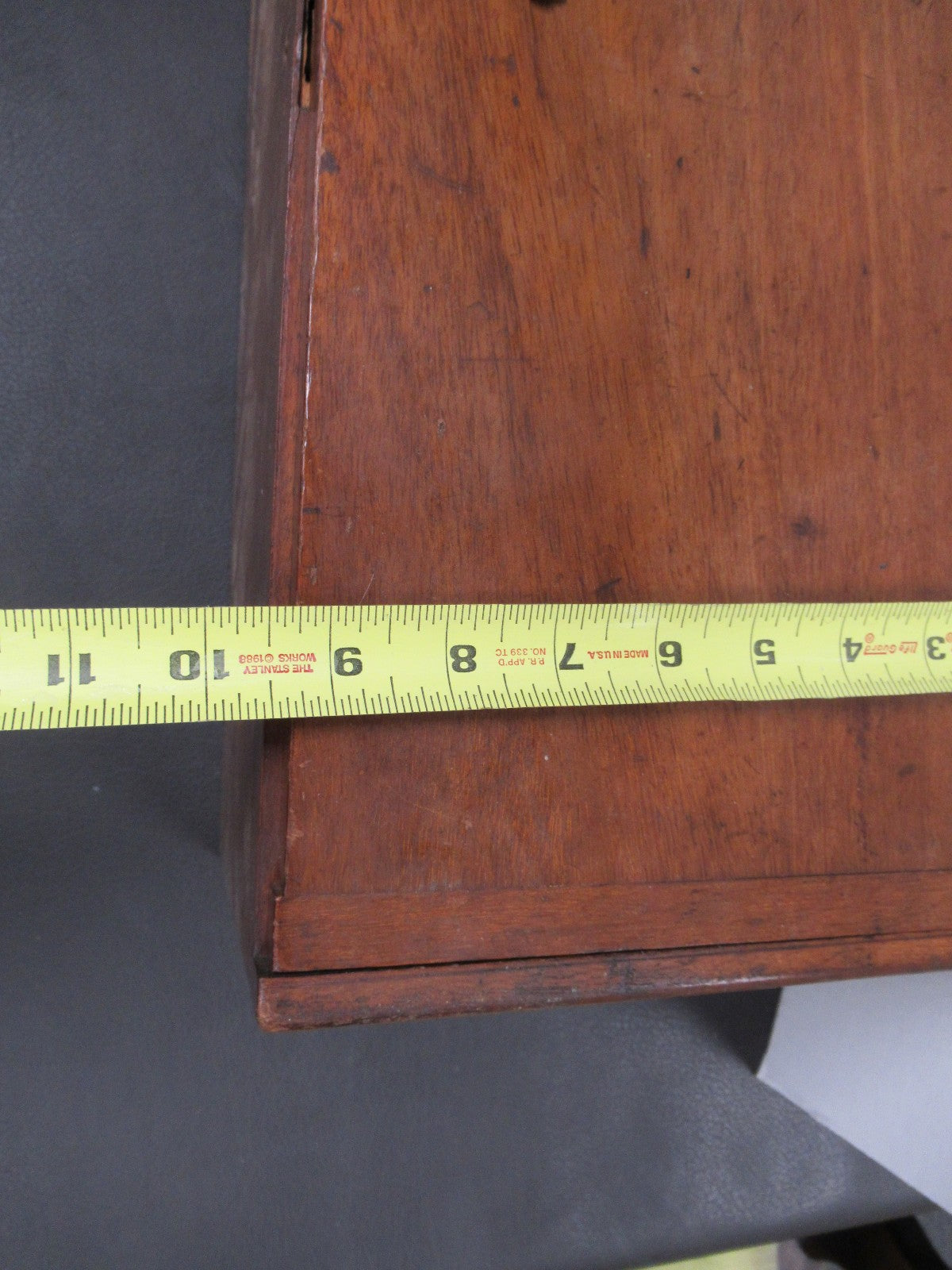 ANTIQUE WOOD CABINET EMPTY OPTICIANS LONDON COLLINS UK MICROSCOPE PART ta-5