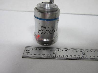 OPTICAL MICROSCOPE BECK ENGLAND OBJECTIVE 20X OPTICS BIN#L3-31