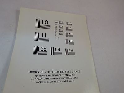 MICROSCOPE PART OPTICAL MICROSCOPY RESOLUTION TEST CHART OPTICS AS IS BN#K2-B-10