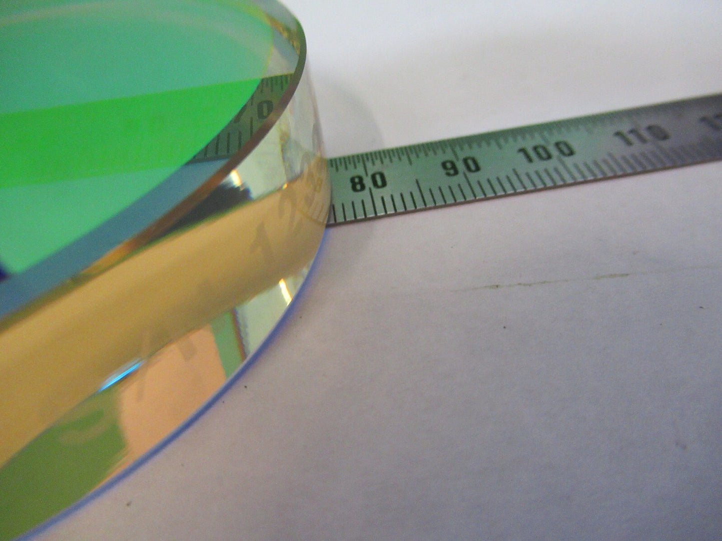 OPTICAL FLAT ZERODUR SCHOTT LASER OPTICS DICHROIC COATED AS PICTURED &F3-B-90