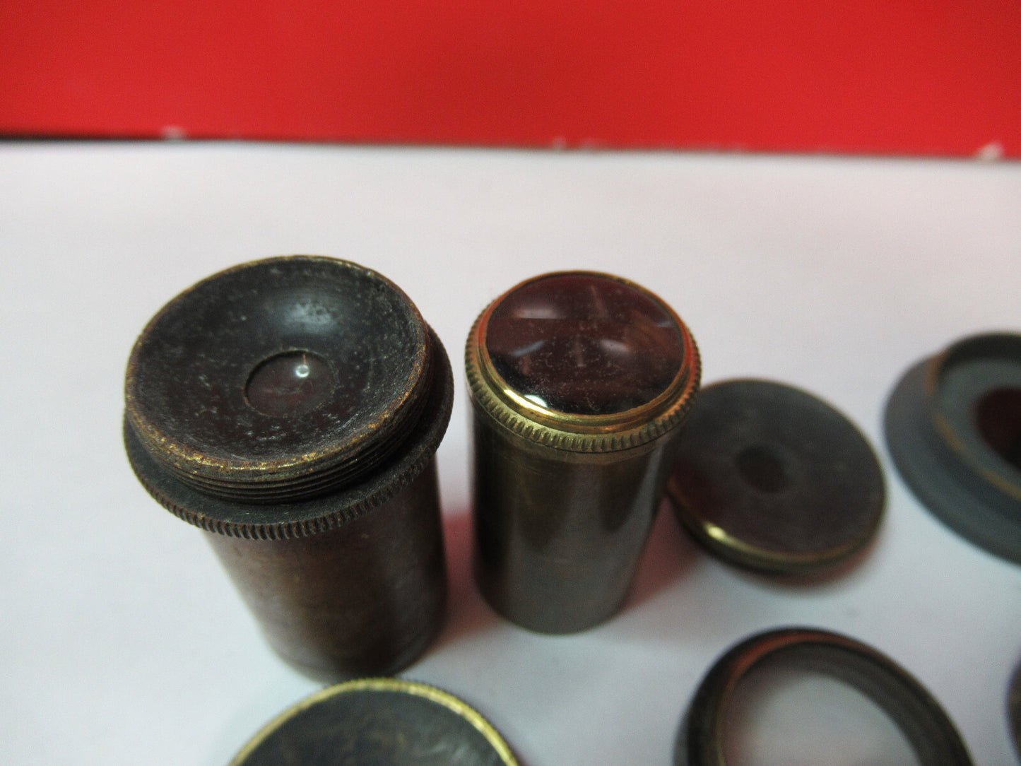 ANTIQUE BRASS LOT VERY OLD SCOPES MICROSCOPE PART AS PICTURED S3-B-05