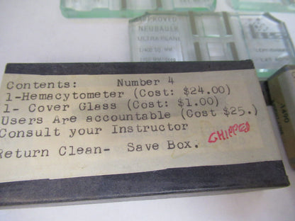 LEVY CHAMBER HEMACYTOMETER NEUBAUER SLIDE MICROSCOPE PART AS PICTURED &Z6-A-111