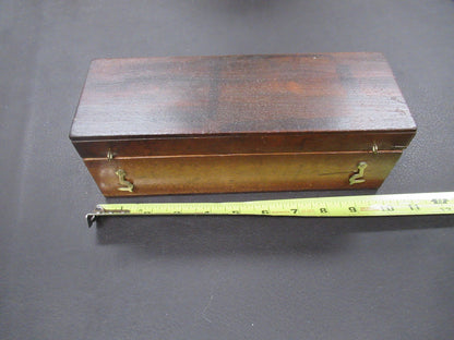 ANTIQUE EMPTY WOOD BOX MICROSCOPE PART AS PICTURED TE-4