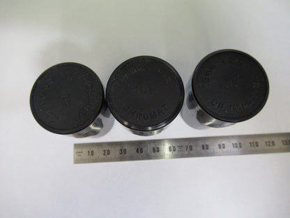 ANTIQUE BAUSCH LOMB LOT PLASTIC EMPTY OBJECTIVE CANS MICROSCOPE PART U9-A-07