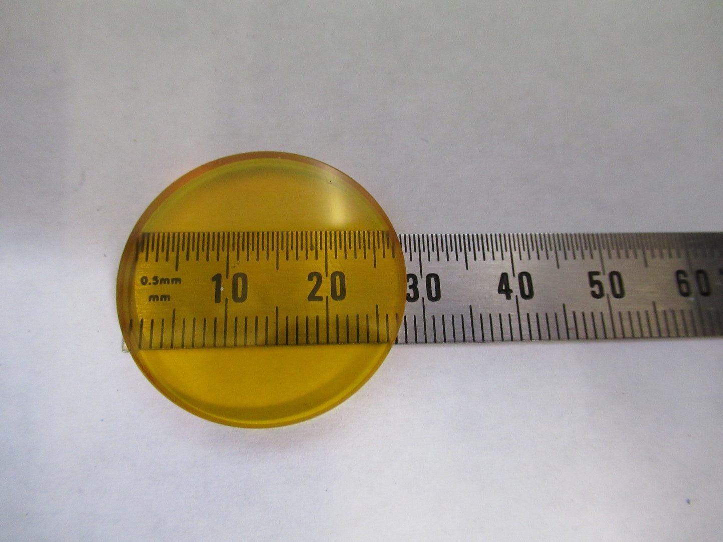 OPTICAL GLASS YELLOW FILTER LASER OPTICS LENS AS PICTURED U8-A-125
