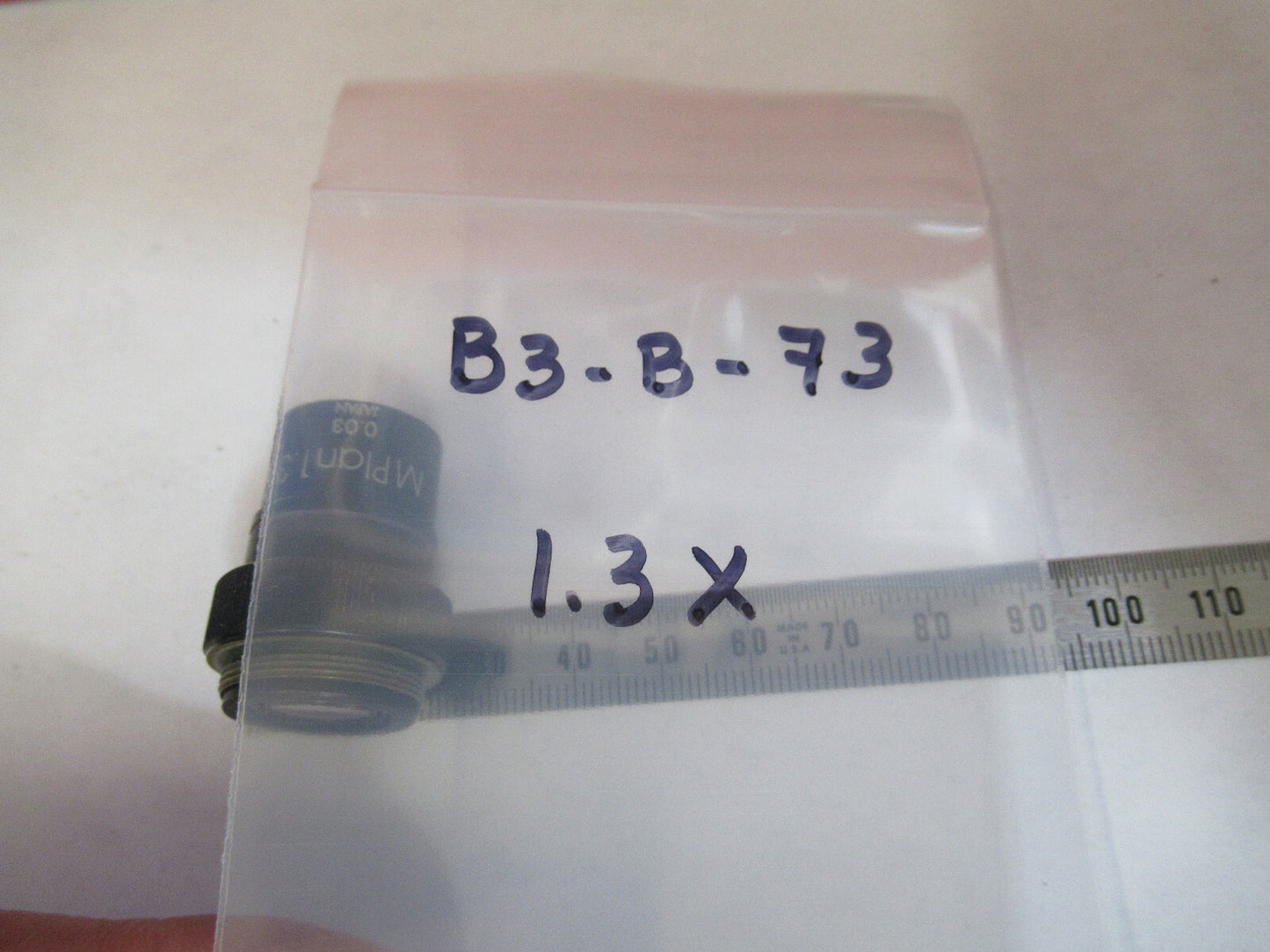 OLYMPUS JAPAN OBJECTIVE 1.3X RARE LENS MICROSCOPE PART as pictured B3-B-73
