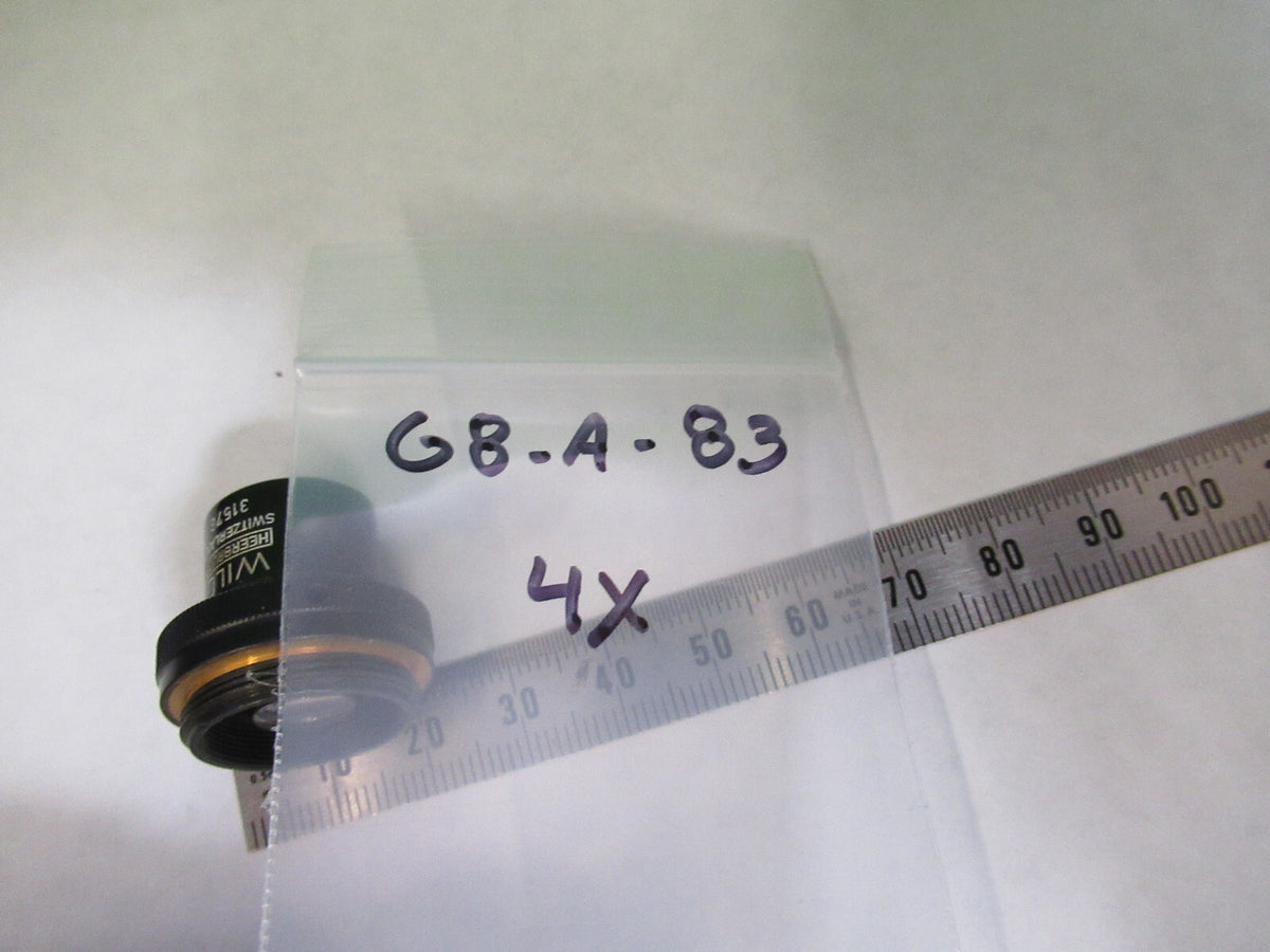 Wild Swiss Objective 4X Lens Microscope Part