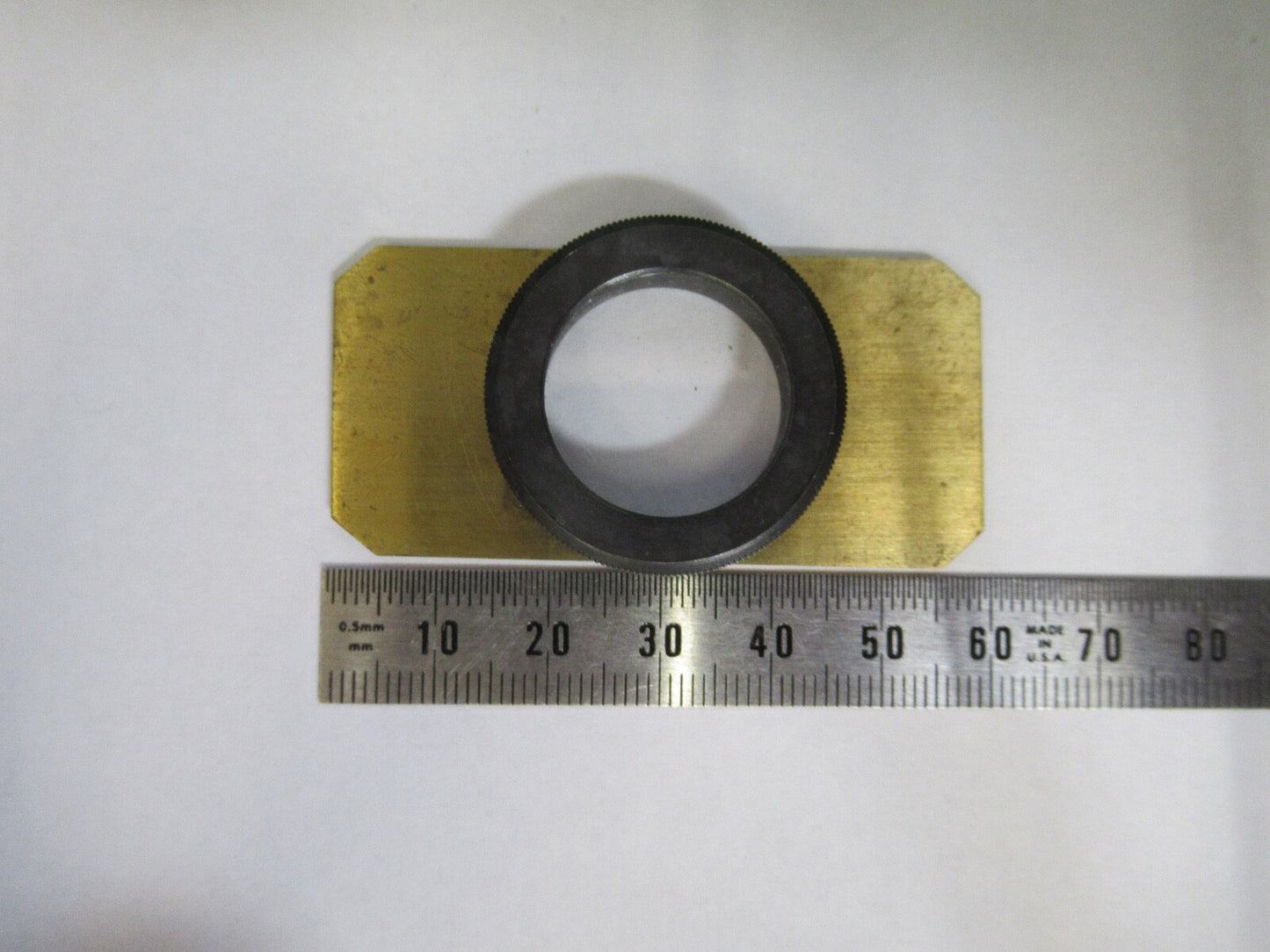 ANTIQUE BRASS COMPRESSORIUM SLIDE STAGE UK MICROSCOPE PART F8-B-07