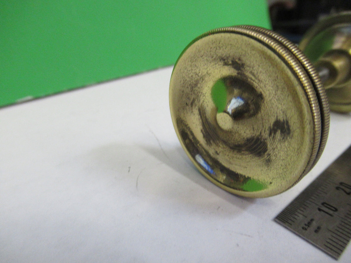 BRASS SPENCER ANTIQUE SET KNOBS GEAR MICROSCOPE PART AS PICTURED G8-A-19