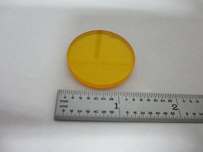 MICROSCOPE PART OBJECTIVE ZEISS GERMANY YELLOW FILTER OPTICS AS IS BIN#P4-06