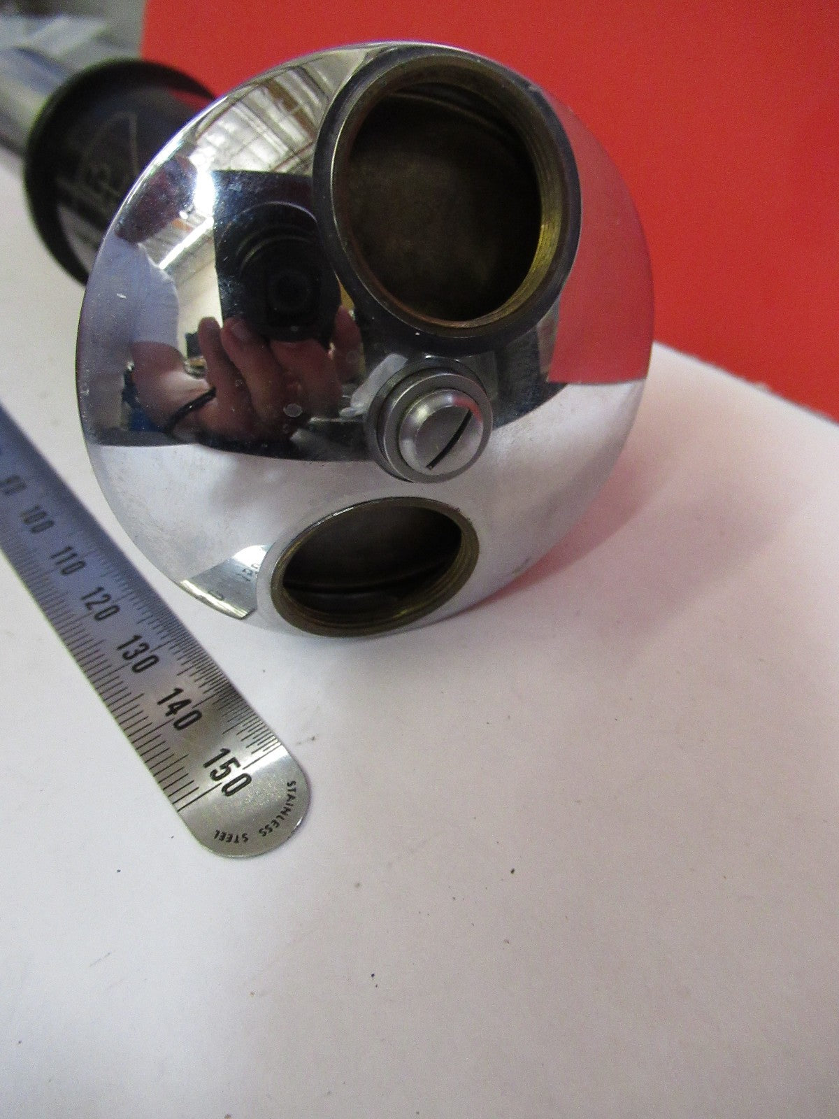 ANTIQUE BAUSCH LOMB tubus + nosepiece MICROSCOPE PART AS PIC V7-A-38