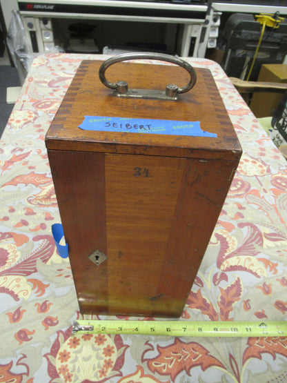 Empty Wood Cabinet for Antique Seibert Germany Microscope Part