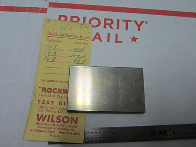 METROLOGY INSPECTION ROCKWELL HARDNESS TEST STANDARD BIN#5-23