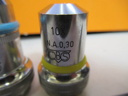 LOT CBS 43X 10X OBJECTIVE  LENS MICROSCOPE PART AS PICTURED Y1-A-68