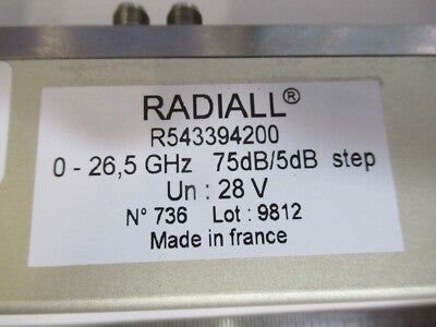 RADIALL FRANCE 26.5 GHz STEP ATTENUATOR R543394200 EMI TEST AS PICTURED &B9-A-02