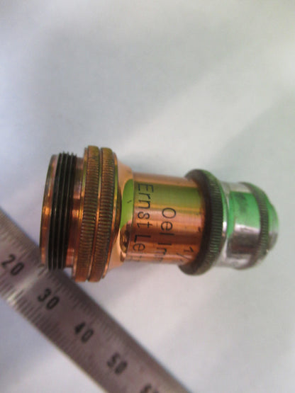 ANTIQUE BRASS ERNST LEITZ 100X OBJECTIVE MICROSCOPE PART AS PICTURED F4-B-09
