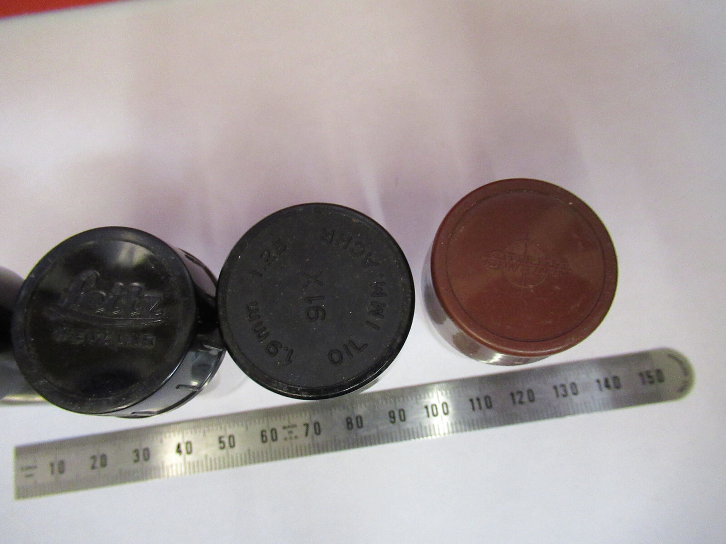 ANTIQUE LOT OBJECTIVE CANISTERS MICROSCOPE PART OPTICS AS PICTURED X3-B-55