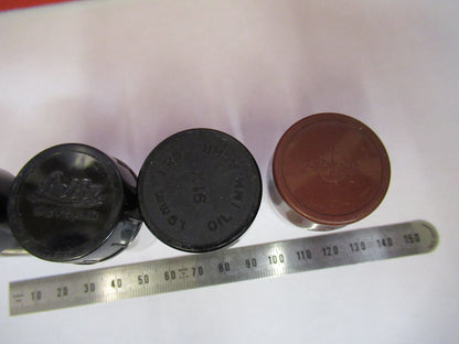 ANTIQUE LOT OBJECTIVE CANISTERS MICROSCOPE PART OPTICS AS PICTURED X3-B-55